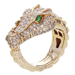 Stenzhorn 18 Karat Rose Gold Diamond Alligator Ring 0.70 Carat