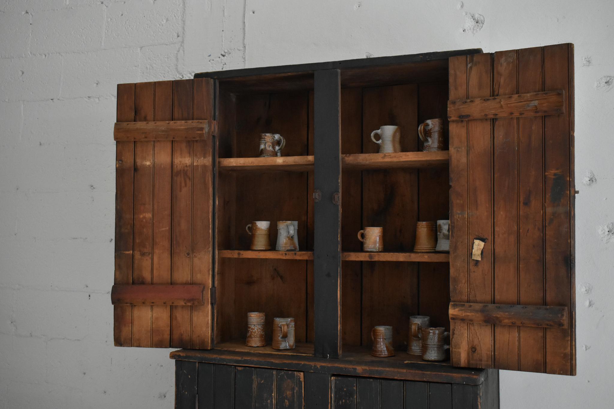 Wood Step Back Cupboard For Sale