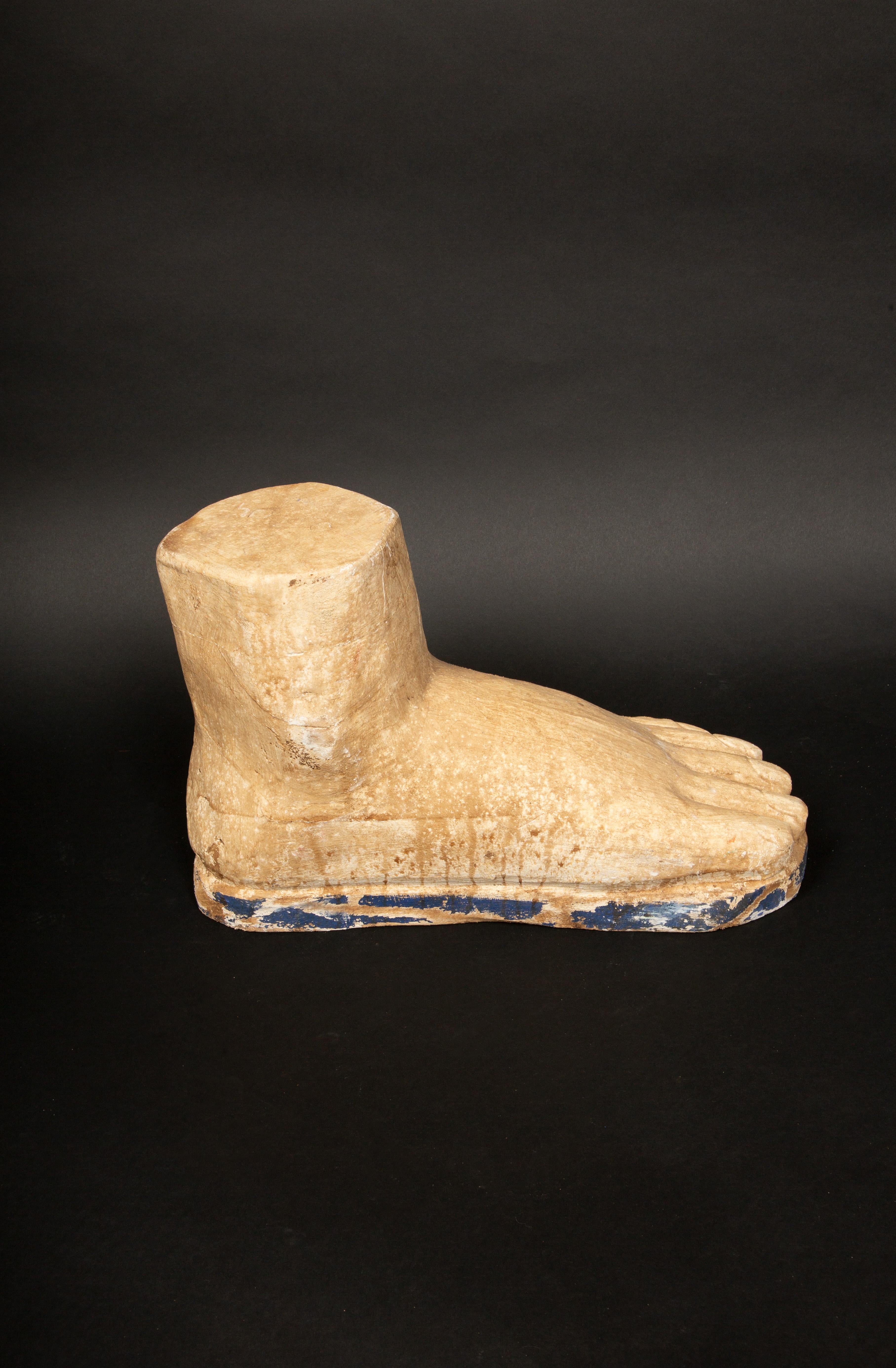 20th Century Step Back in Time: A Large Carved Wooden Foot with Character- 16