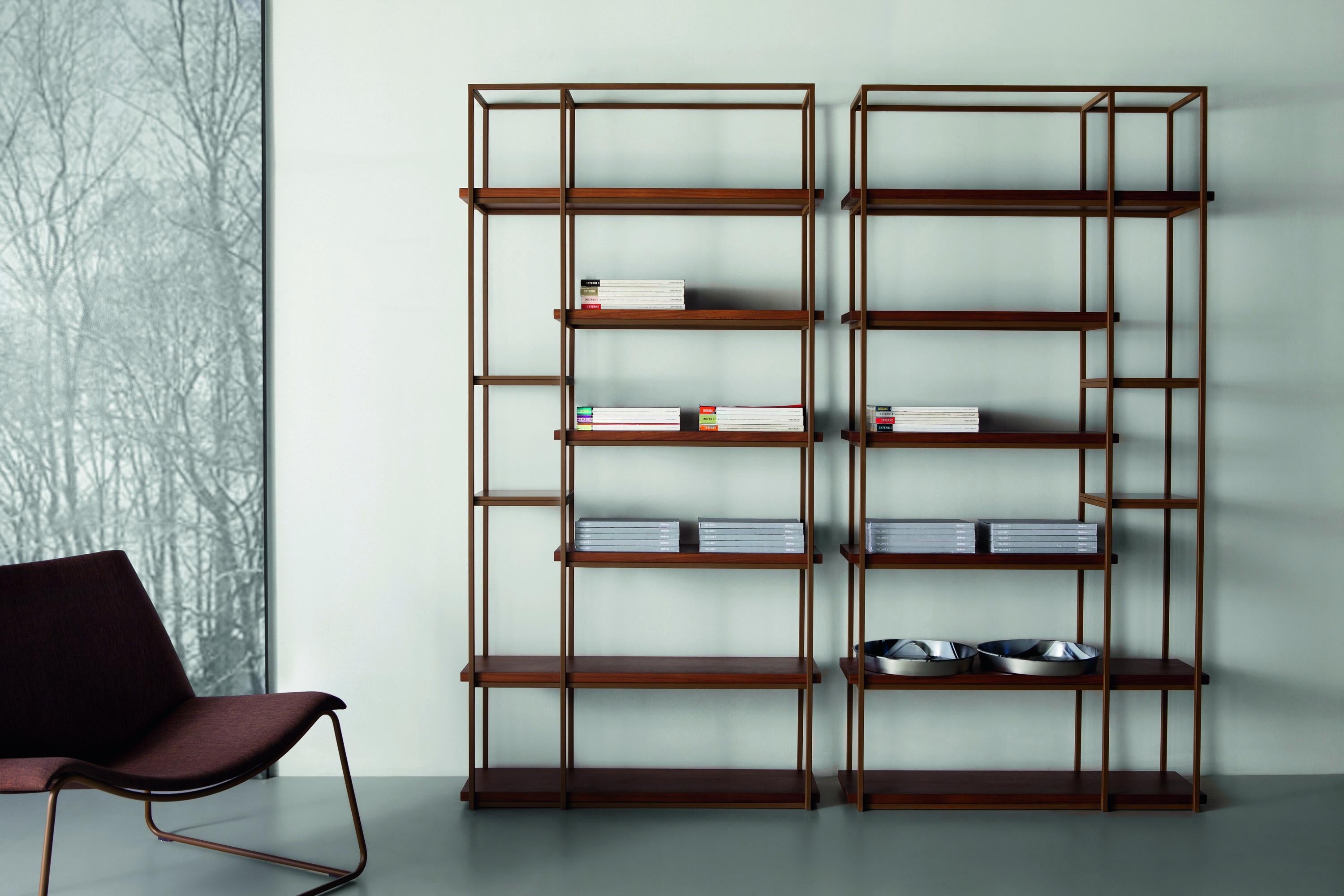 Step Bookcase by Doimo Brasil
Dimensions:  W 100 x D 30 x H 200 cm 
Materials: Structure: Aged steel, Shelf: Veneer or lacquer.
  

With the intention of providing good taste and personality, Doimo deciphers trends and follows the evolution of man
