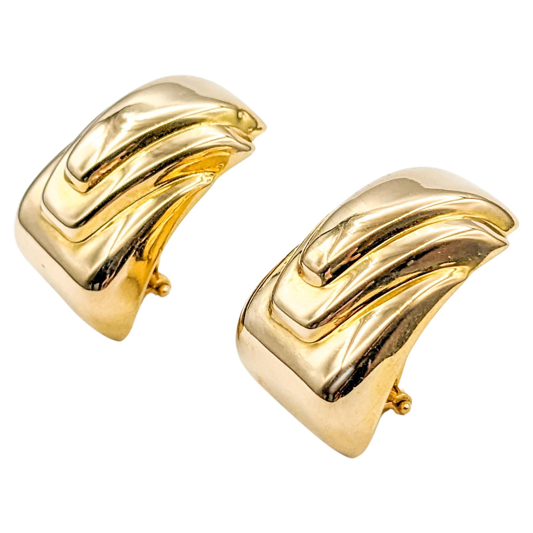 Step Design Clip On Earrings