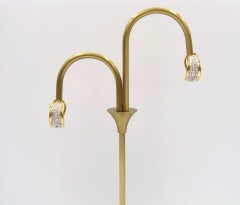 Step Edge Pavé Diamond 18K Tapered Huggie Earrings Removable Post & Omega Backs