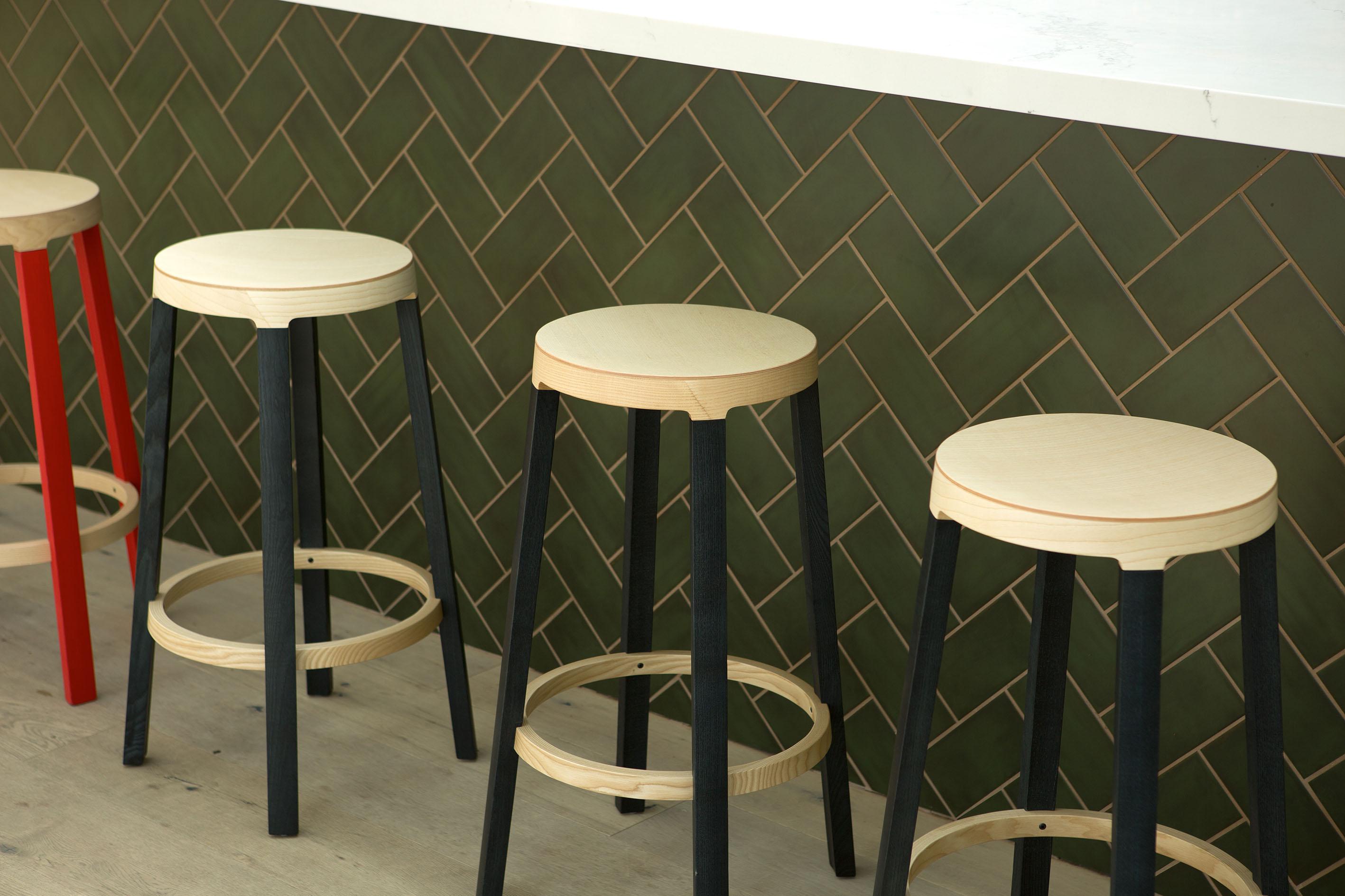 Contemporary Step, Sh750, Solid ash wood Blue Black Established & Sons Federico Gregorutti For Sale
