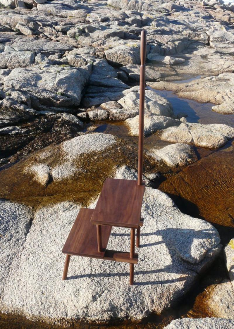 Spagnolo Sgabello in noce nero in vendita