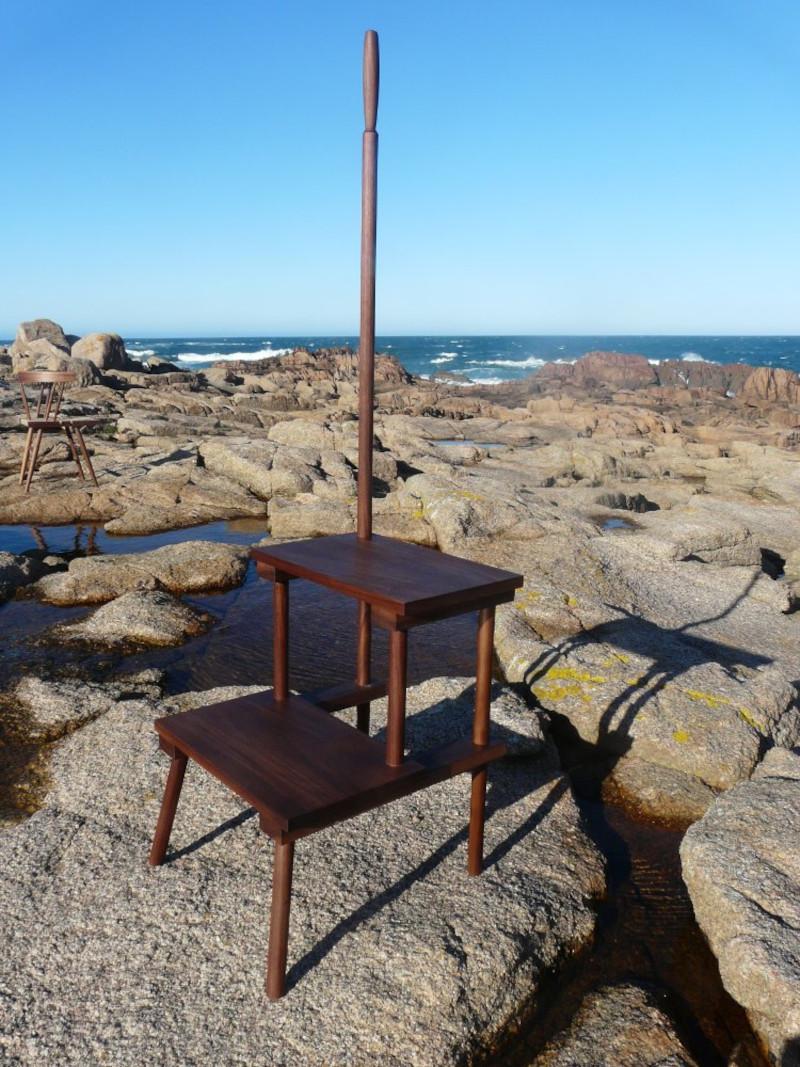 Sgabello in noce nero In condizioni Nuovo in vendita a Carnota, A Coruña, Galicia