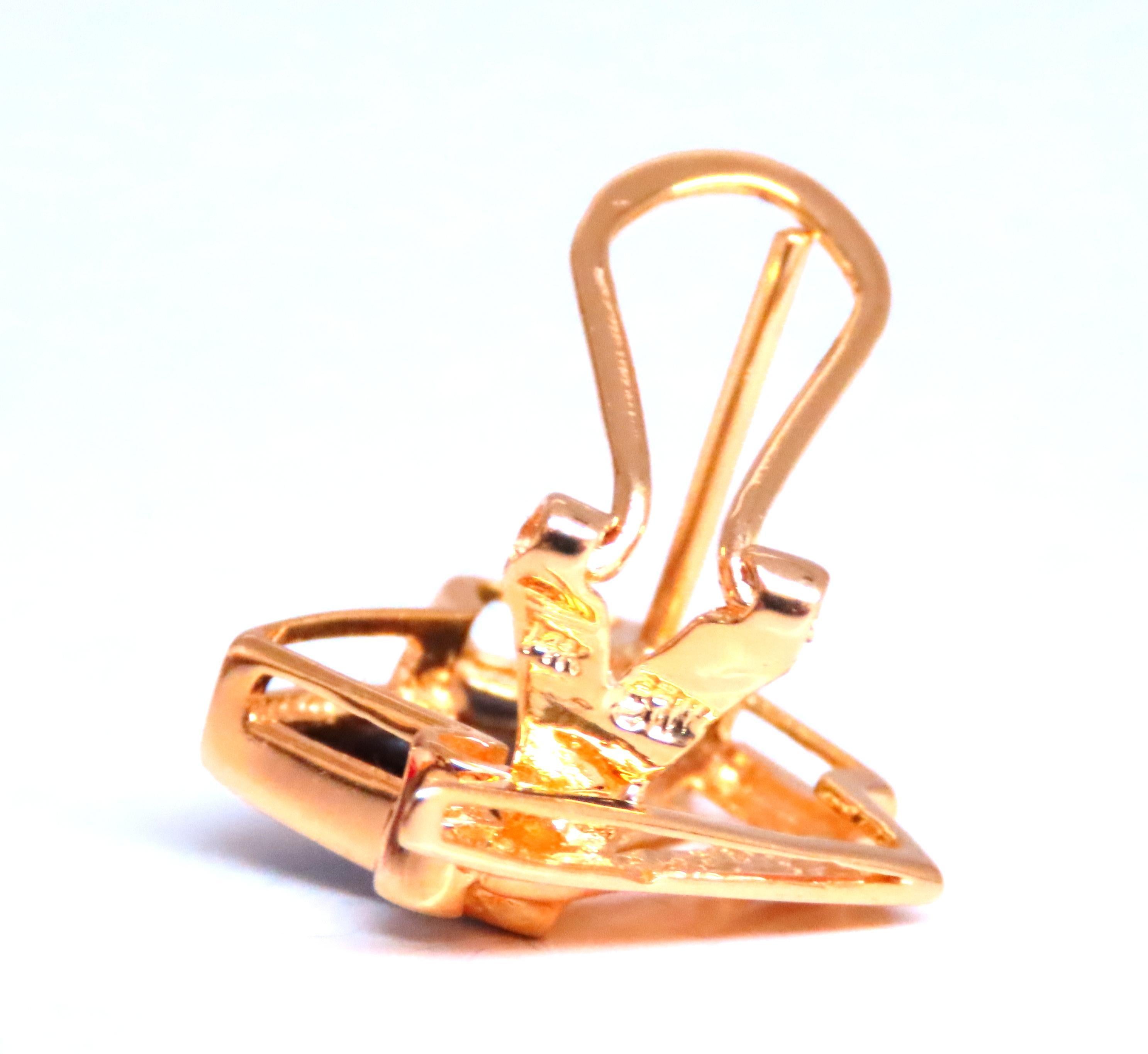 Step Tier Art Deco Style Onyx Clip Earrings 14kt Gold 12623 In New Condition For Sale In New York, NY