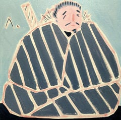 Toile « Grey Samurai », huile 50 x 50 cm