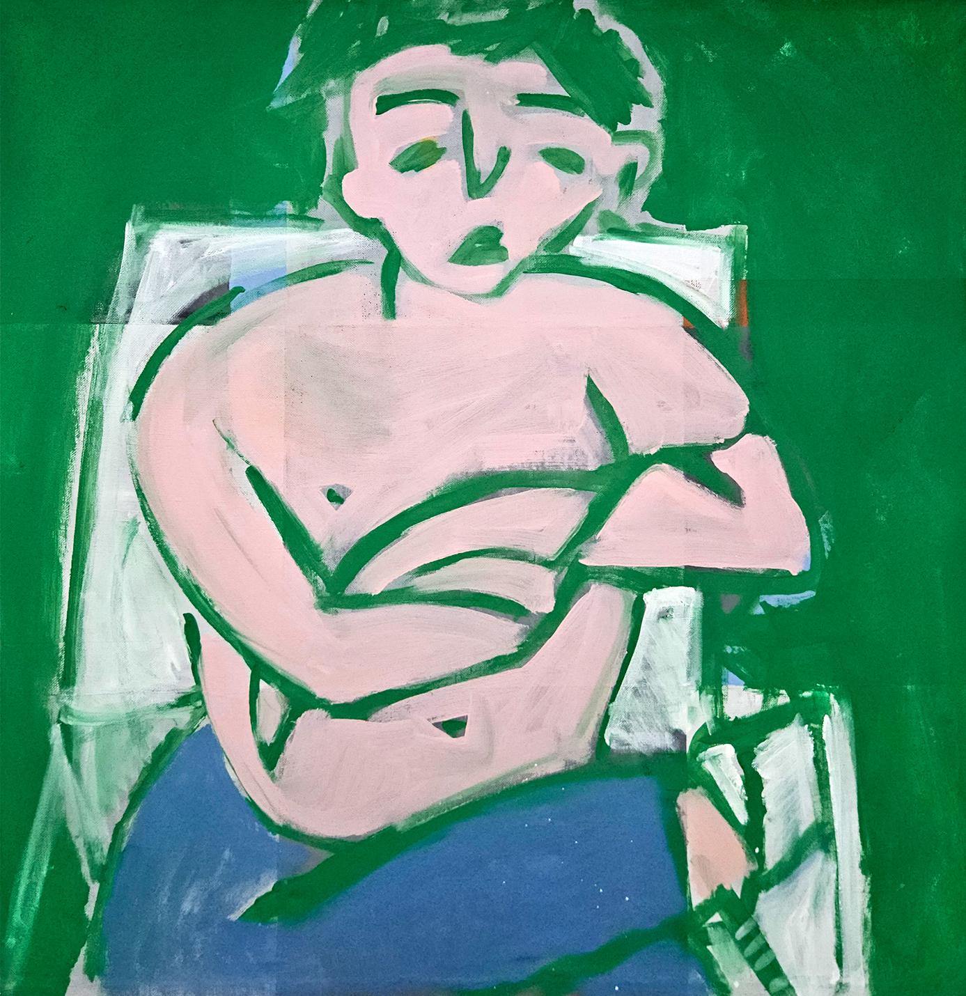 "Inscribed in space", 105 x 105 cm, acrylic on canvas - Painting by Stepan Lysenko