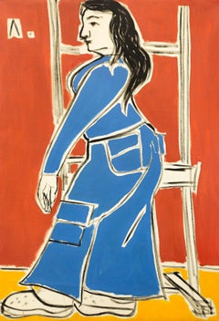 "Lady in Crocs" canvas, oil 70x100cm