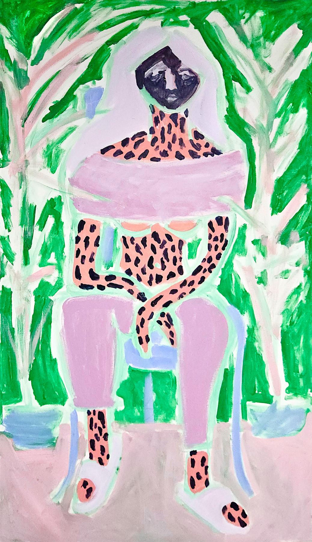 "Lady on a chair", 120 x 70 cm, acrylic on canvas - Art by Stepan Lysenko