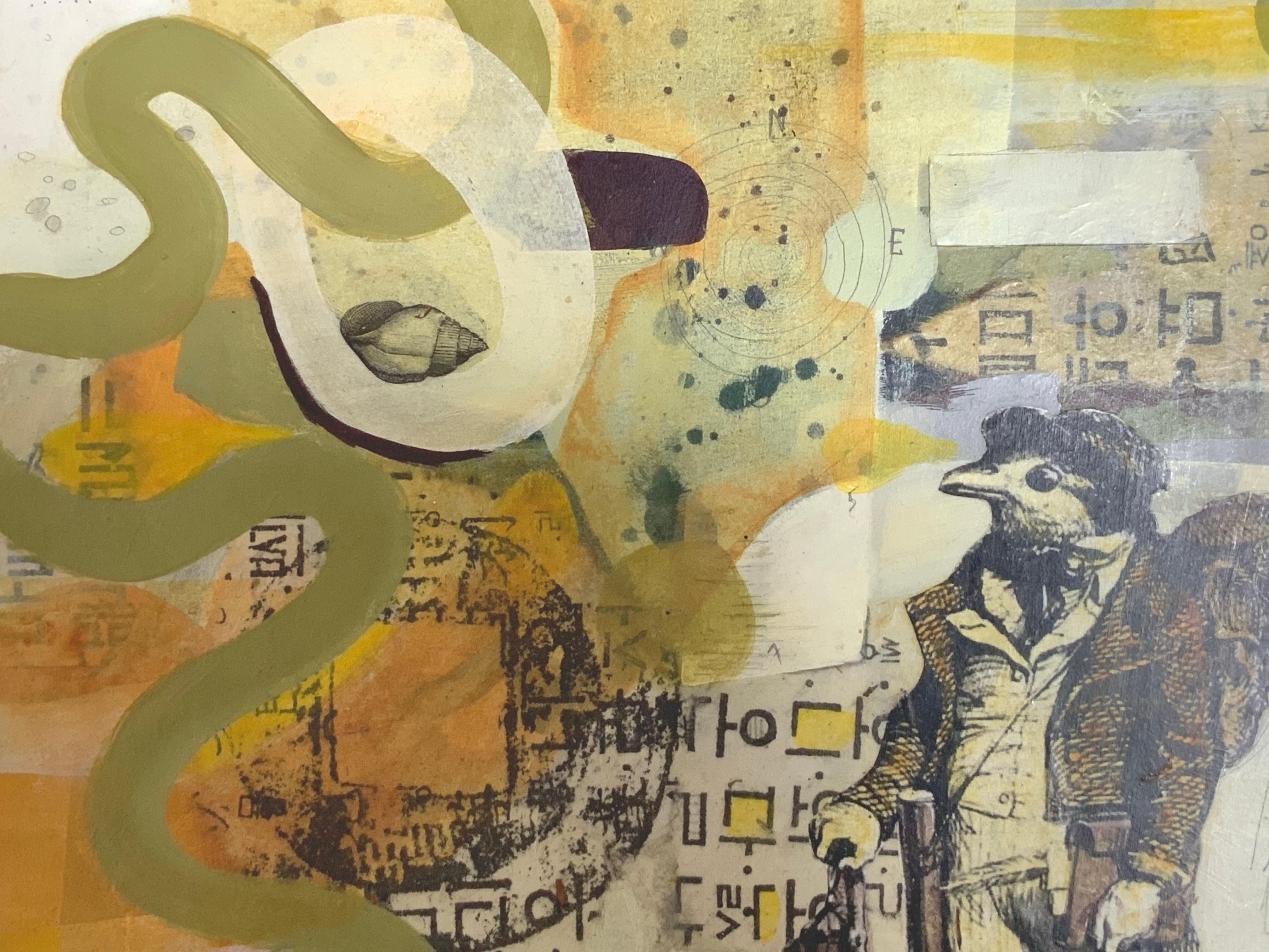 <p>Artist Comments<br>Artist Steph Gimson exhibits a peregrine in a top and a suit. She paints an abstract scene filled with curved linework and playful shapes. Part of her Whimsical collection where she explores fantasy and surrealist themes. Steph
