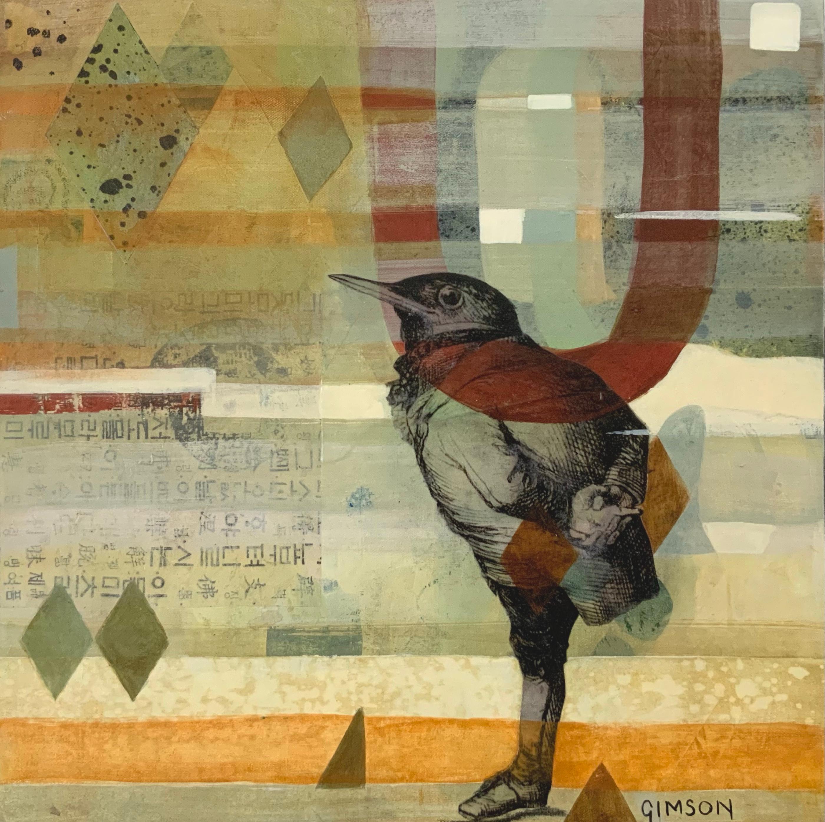 Starling, Original Painting - Mixed Media Art by Steph Gimson