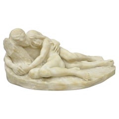 Stephan Abel Sinding (1846-1922) "Lovers Couple" Alabaster Marble Sculpture