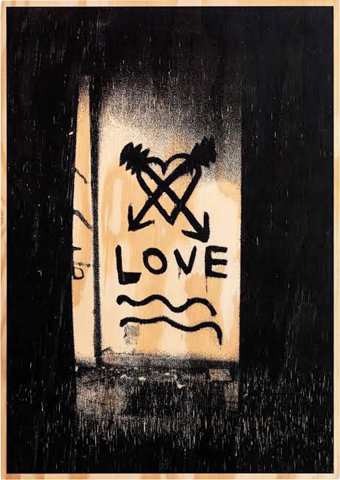 LOVE, Screenprint on Wood, Contemporary Art, 21st Century - Mixed Media Art by Stephan Balkenhol