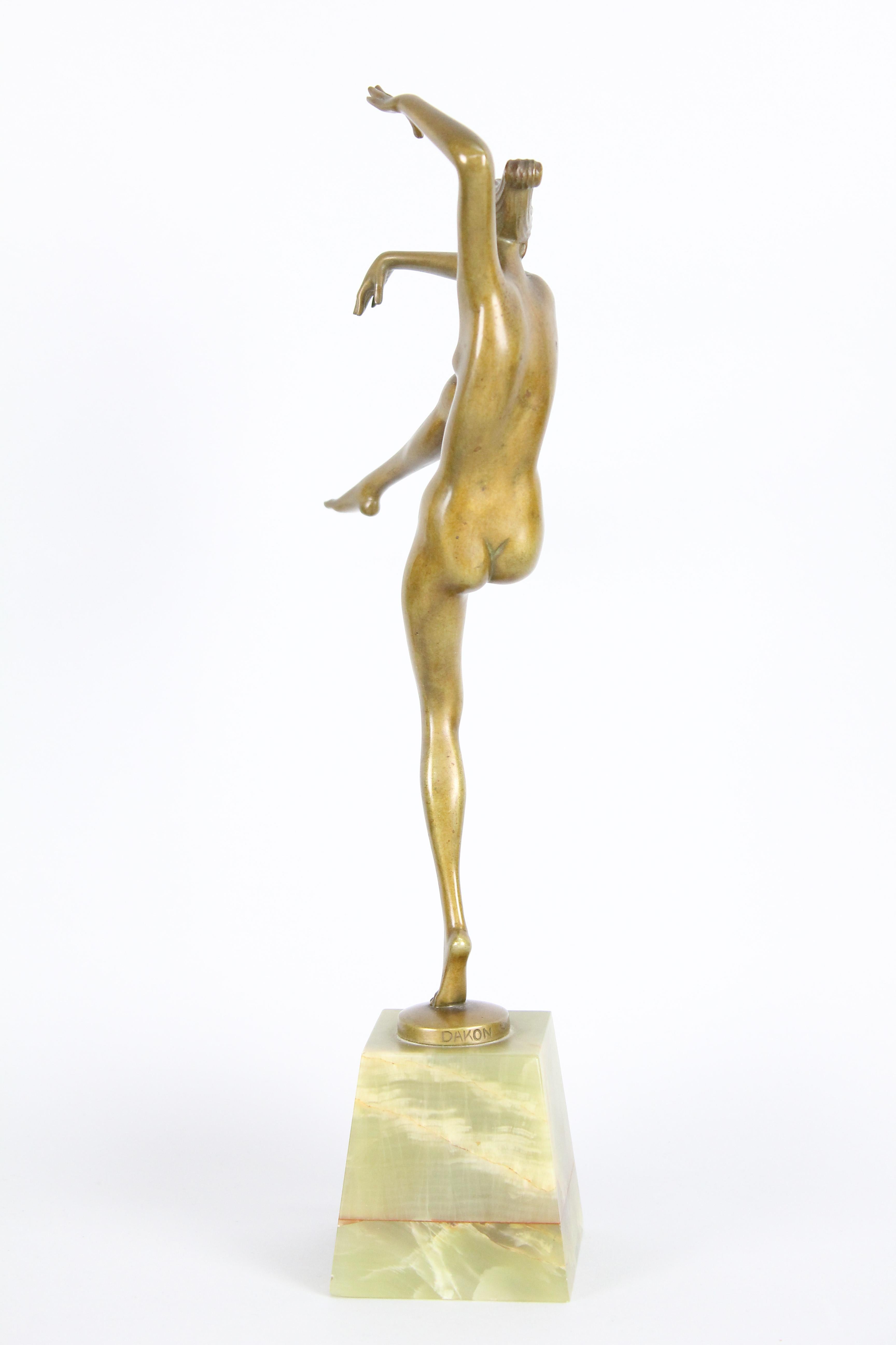 Patinated Stephan Dakon Art Deco Bronze Sculpture, 1920s-1930s.