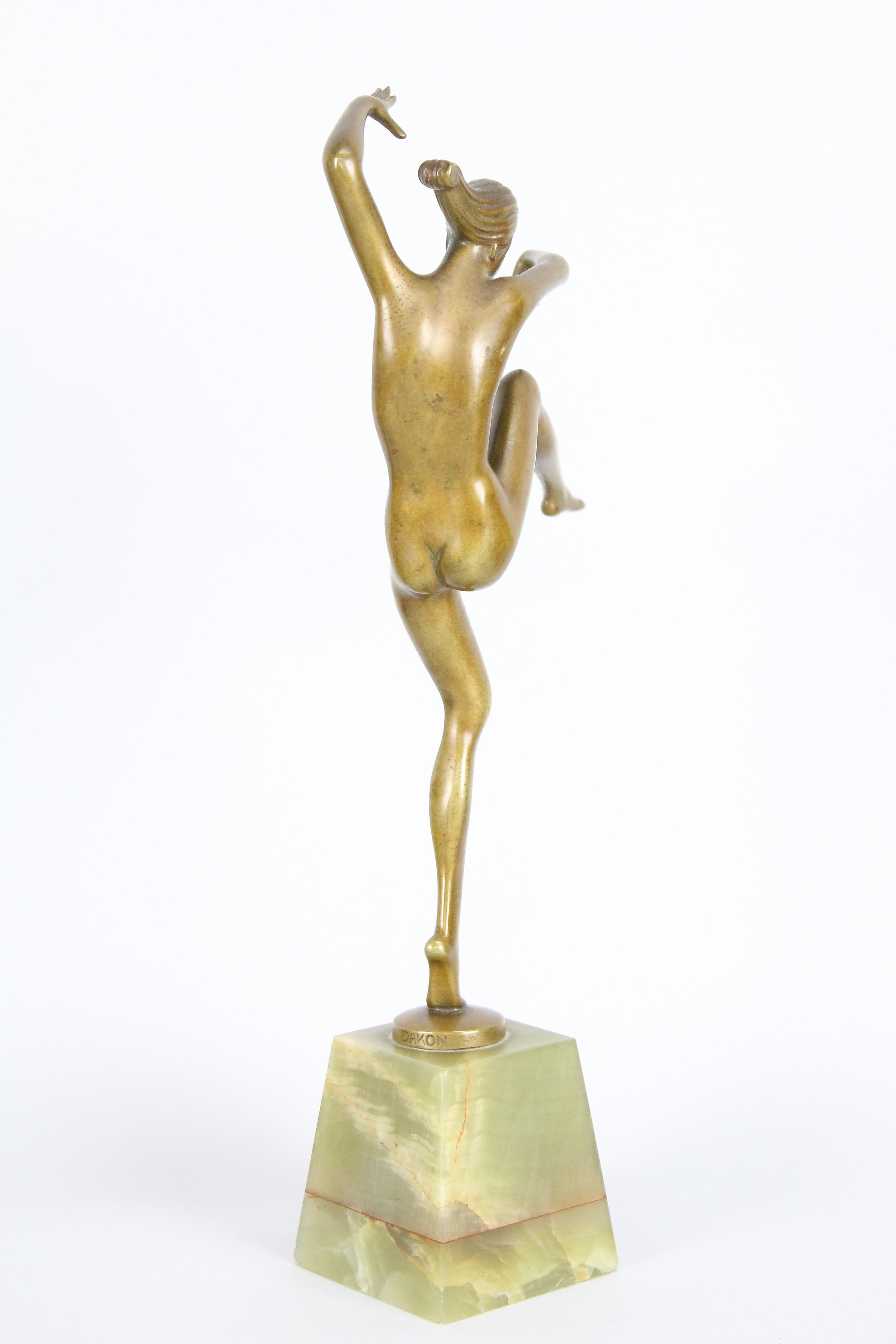 Stephan Dakon Art Deco Bronze Sculpture, 1920s-1930s. In Good Condition In Skanninge, SE