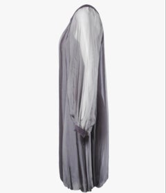 Stephan Janson Grey Sheer Viscose Silk Cape Dress - '10s