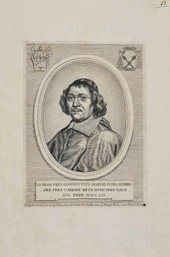 Portrait du Cardinale Retz - eau-forte de Stephan Picart - 1652