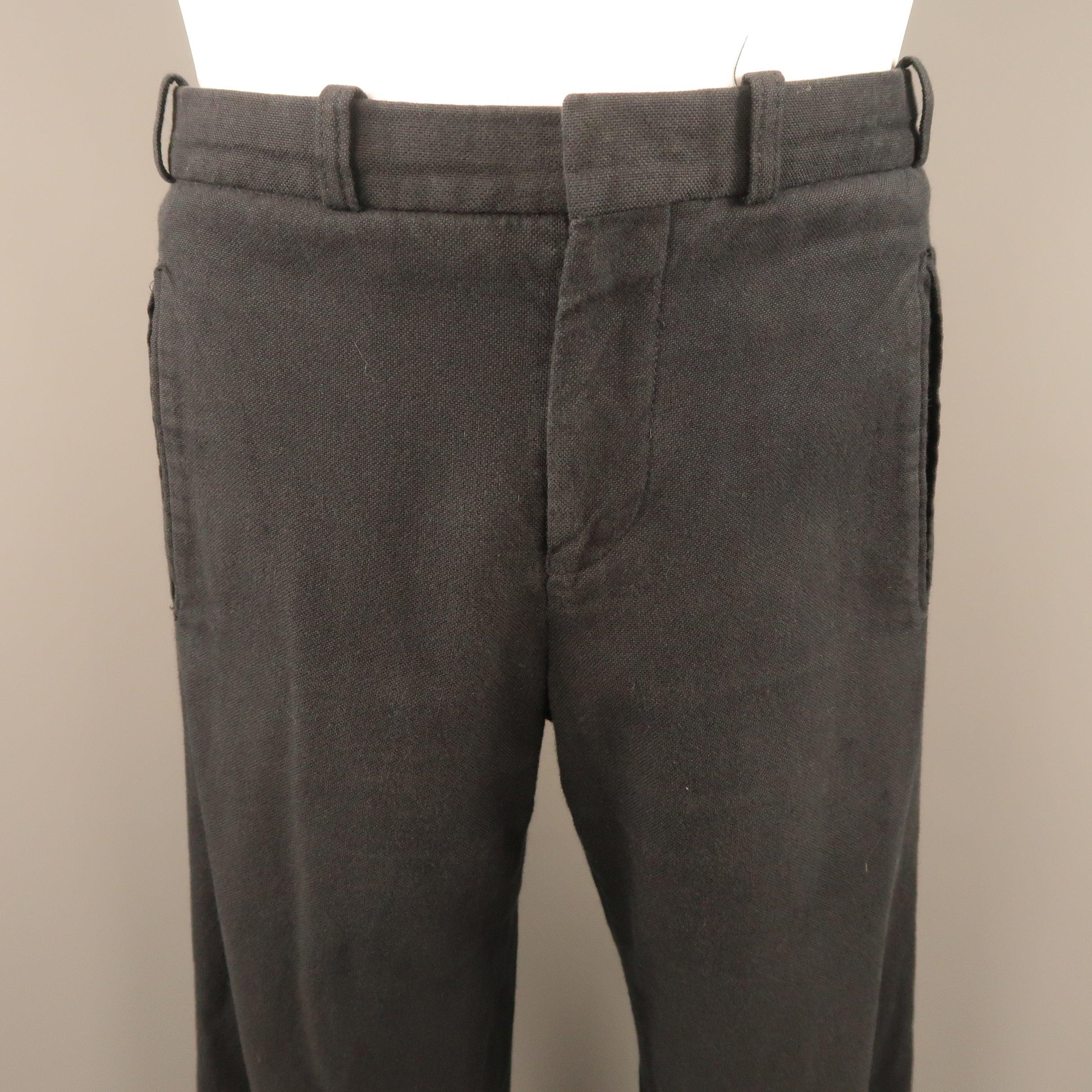 STEPHAN SCHNEIDER pants come in navy cotton canvas with a zip fly and narrow leg. Made in Belgium.
Very Good Pre-Owned Condition.
 

Marked:   4
 

Measurements: 
  
l	Waist: 31 inches 
l	Rise: 10 inches 
l	Inseam: 32 inches 

  
  
  
 
Reference: