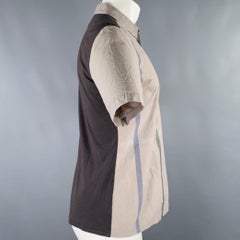 STEPHAN SCHNEIDER Taille M - Chemise à manches courtes en coton et tissus mélangés gris taupe