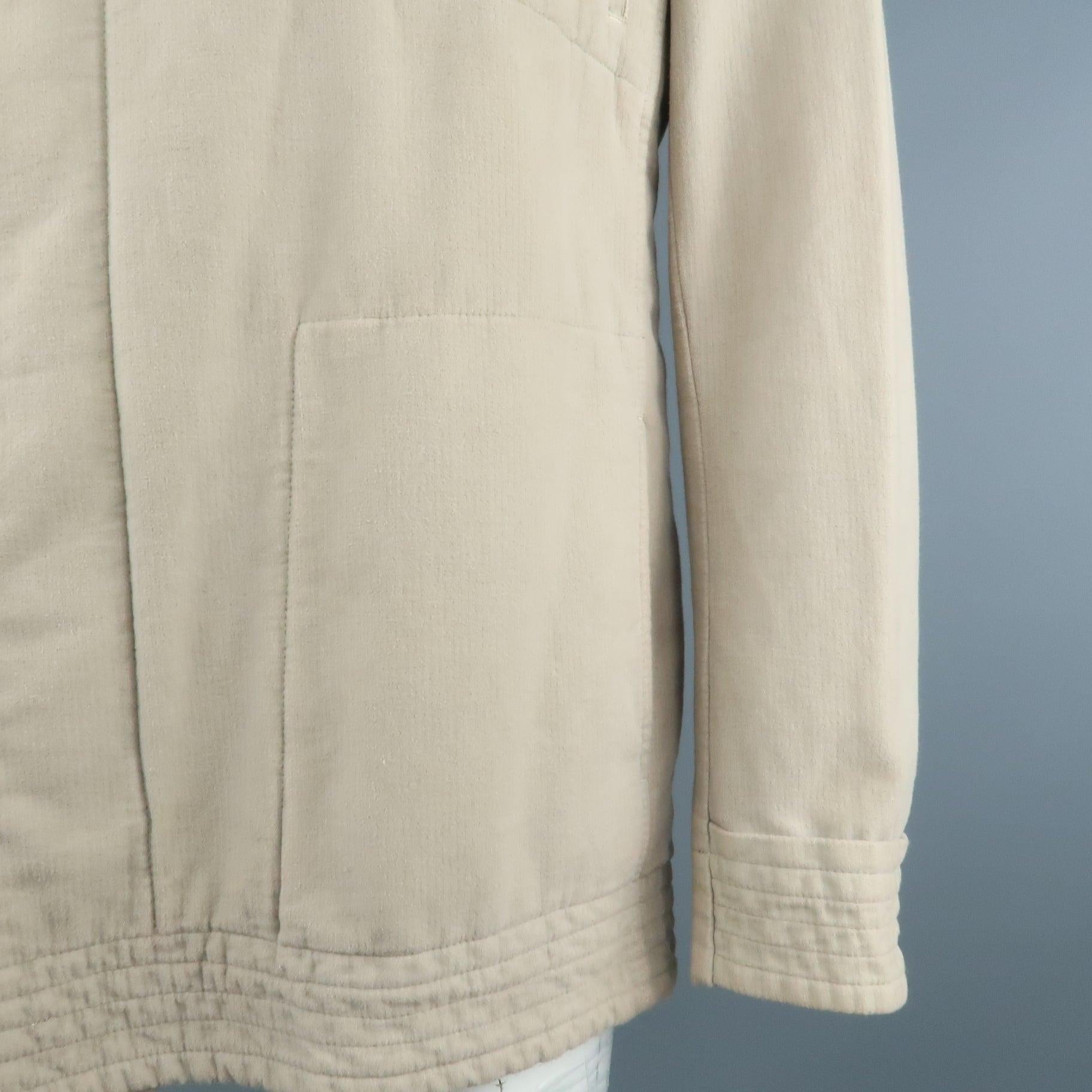 STEPHAN SCHNEIDER XL Khaki Cotton Hidden Buttons Peacoat For Sale 1