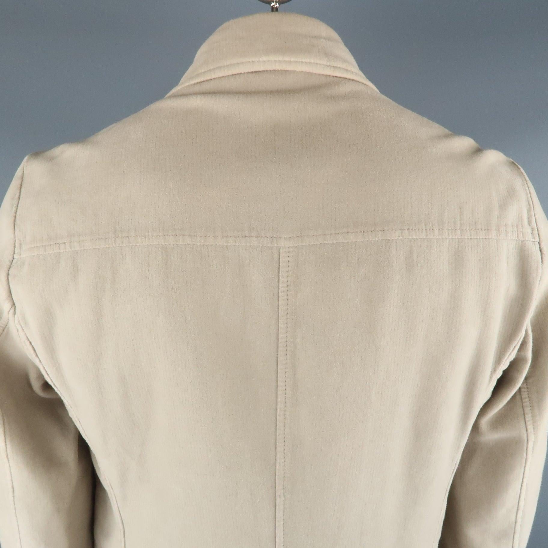 STEPHAN SCHNEIDER XL Khaki Cotton Hidden Buttons Peacoat For Sale 2