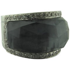 Stephan Webster 18 Karat Gold Crystal Haze Black Mother-of-Pearl Diamond Ring