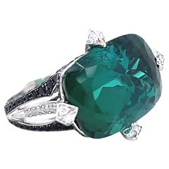 Stephan Webster Art Deco Style 19.85 Carat Tourmaline Diamond Cocktail Ring