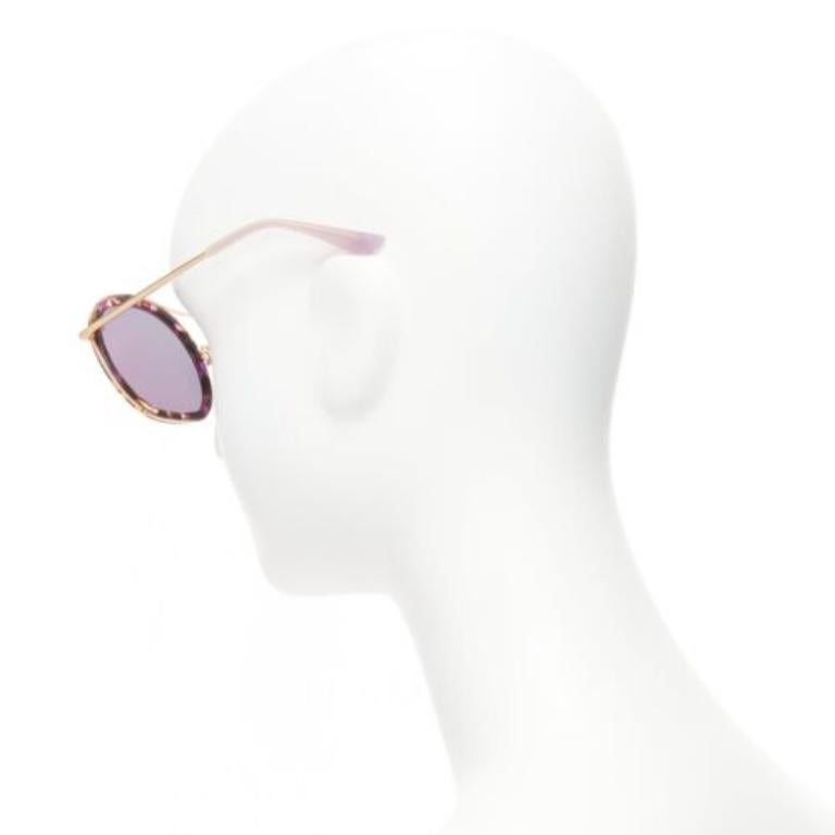 Donna STEPHANE CHRISTIAN Drugduck  occhiali da sole rotondi marrone tartaruga viola riflettente in vendita