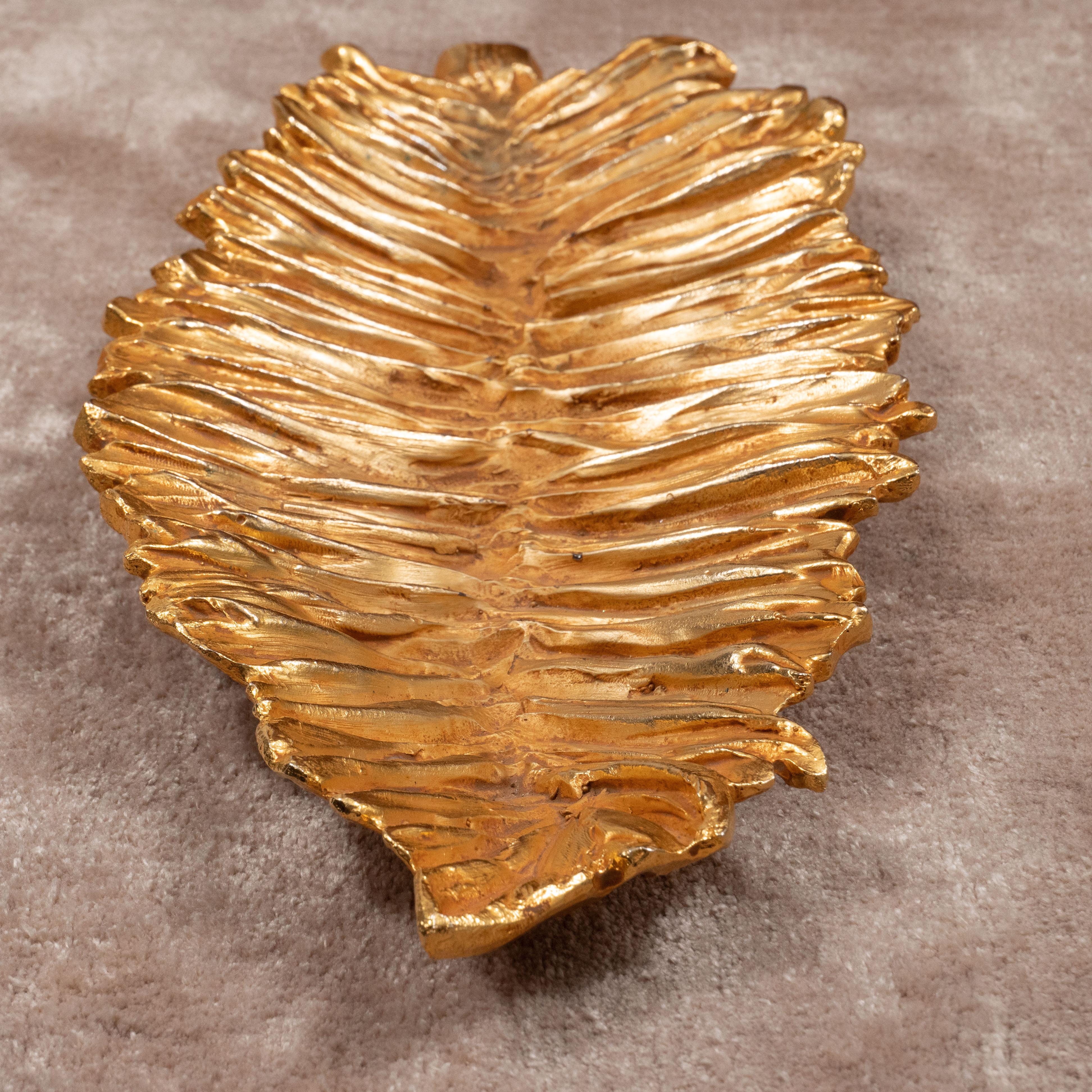 Stephane Galerneau Gilt Leaf-shaped Decorative Dish 5