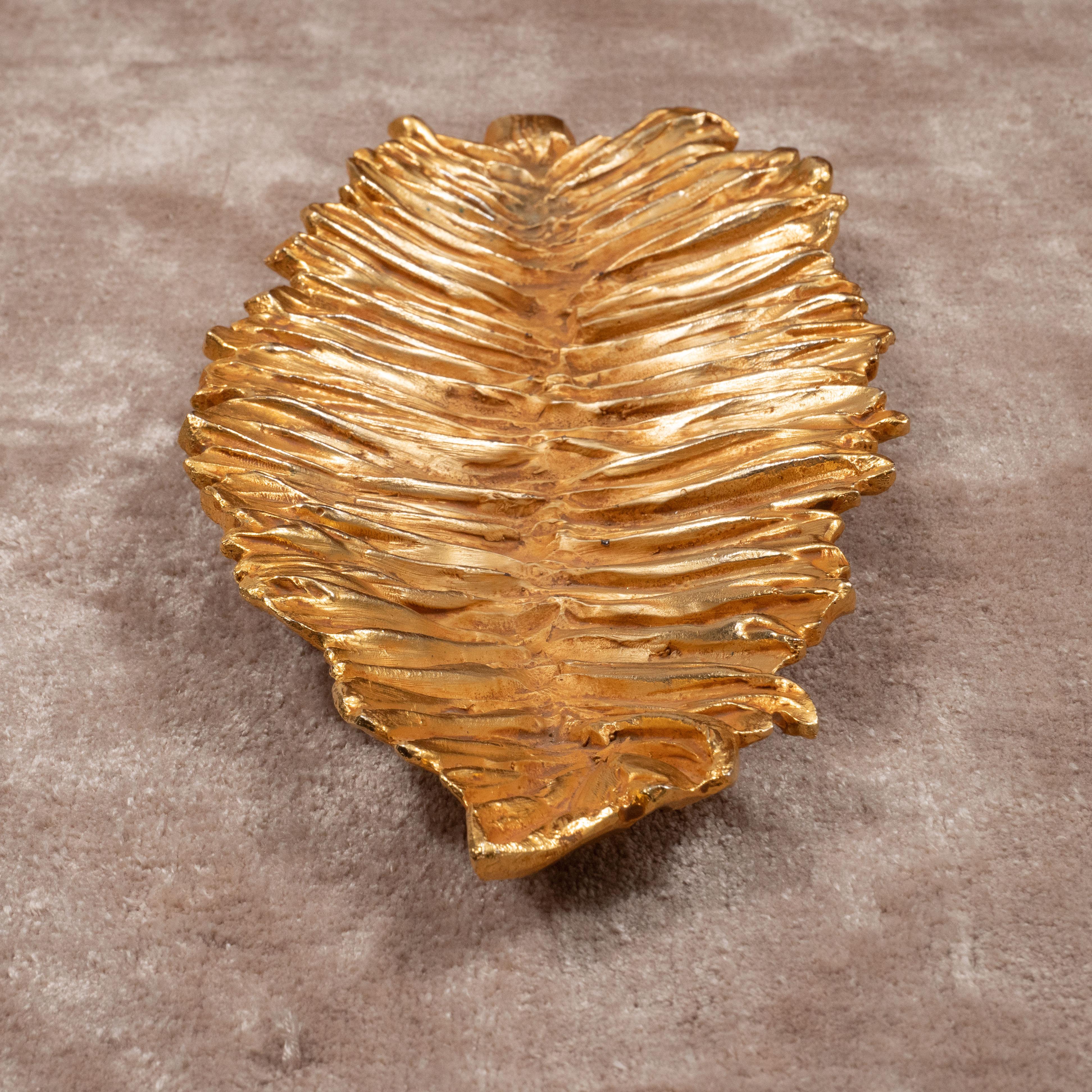 Stephane Galerneau Gilt Leaf-shaped Decorative Dish 7