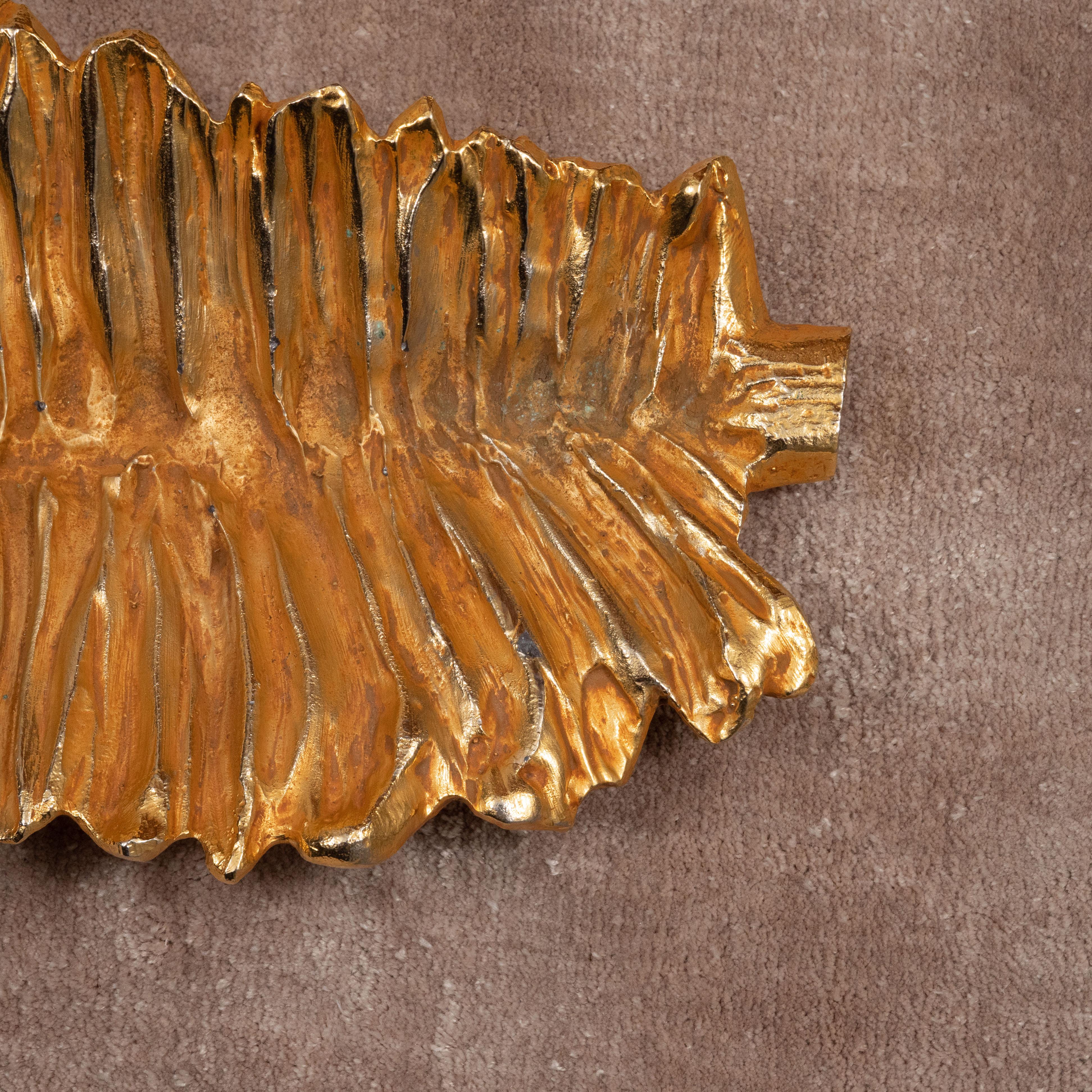 Stephane Galerneau Gilt Leaf-shaped Decorative Dish 8