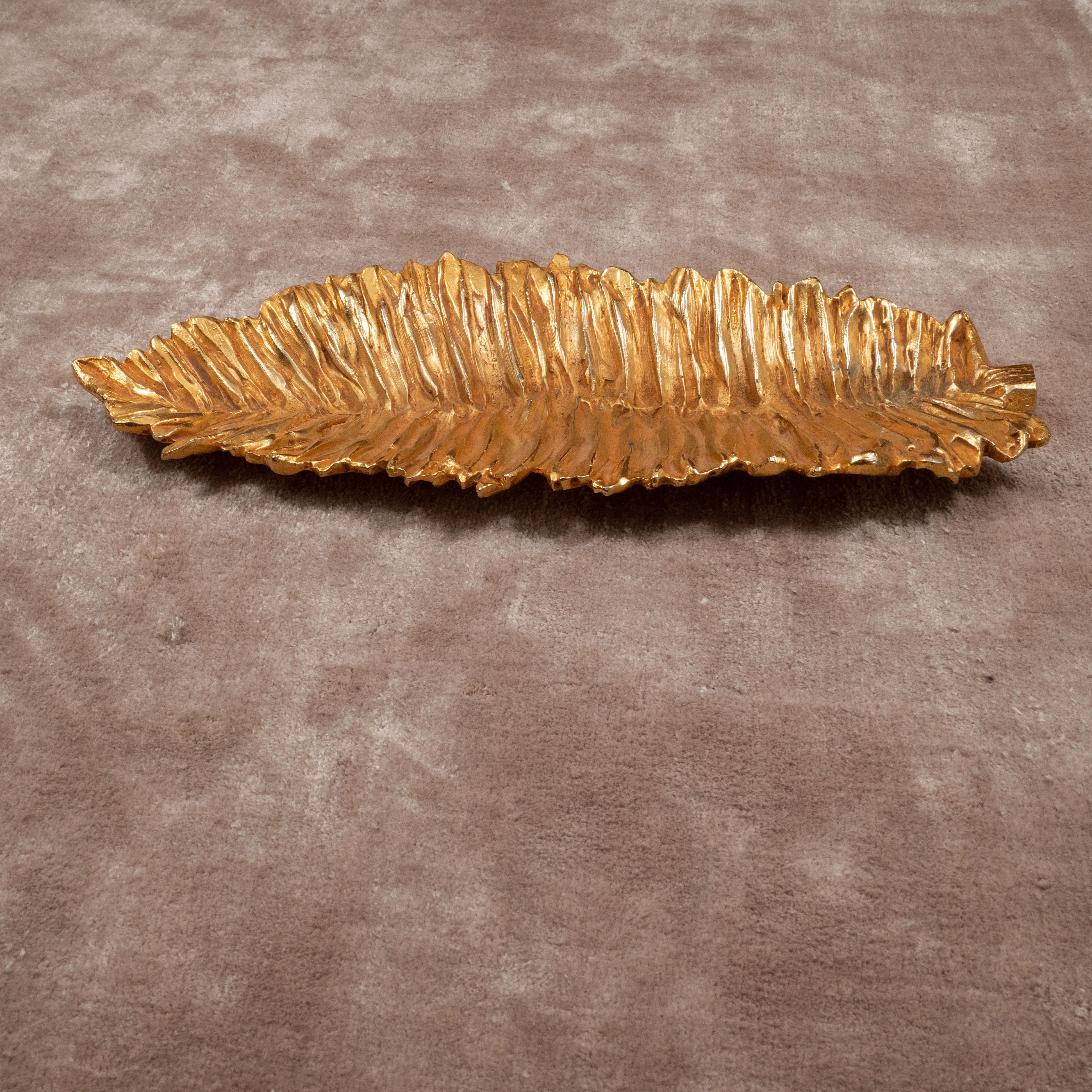 Stephane Galerneau Gilt Leaf-shaped Decorative Dish 10