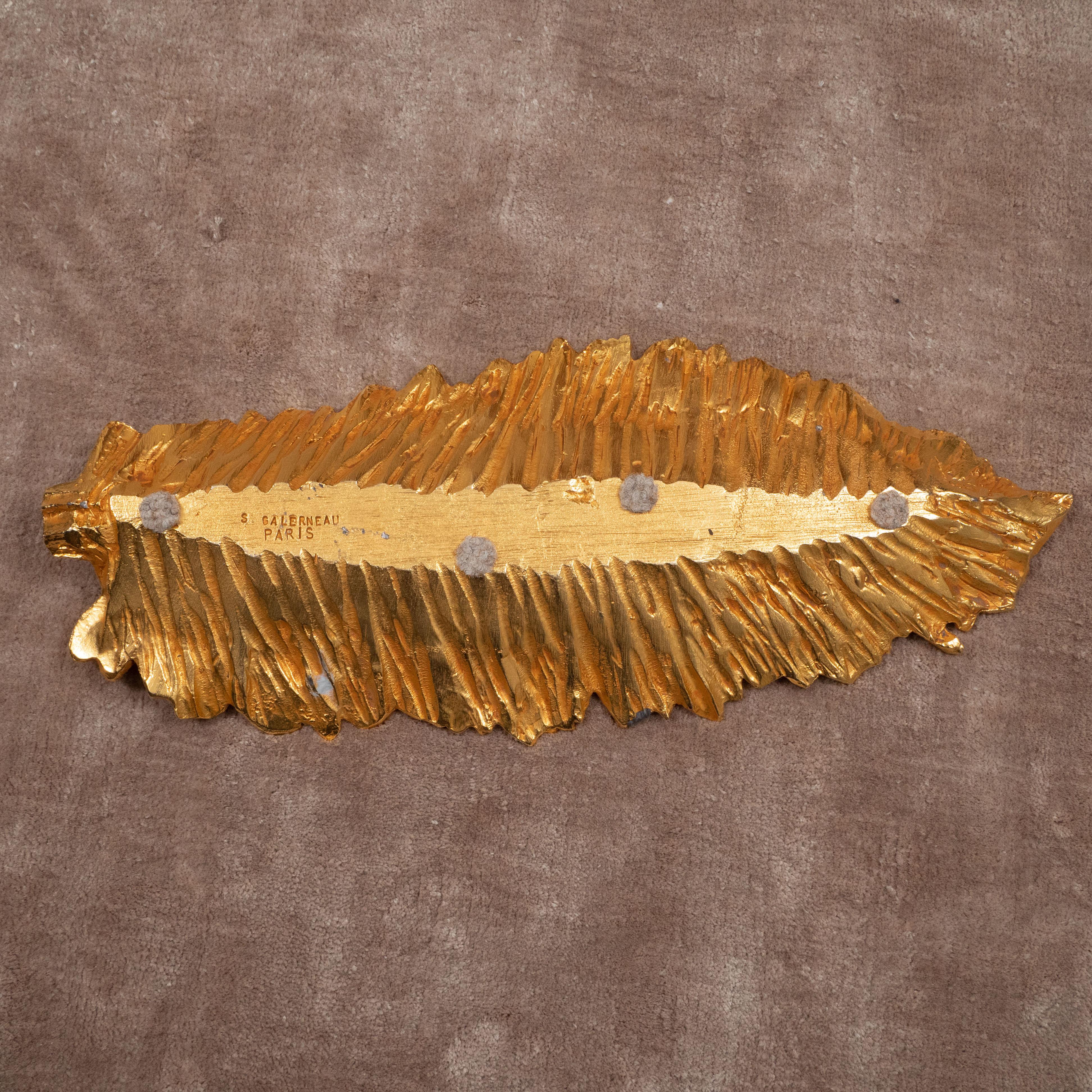 Stephane Galerneau Gilt Leaf-shaped Decorative Dish 13