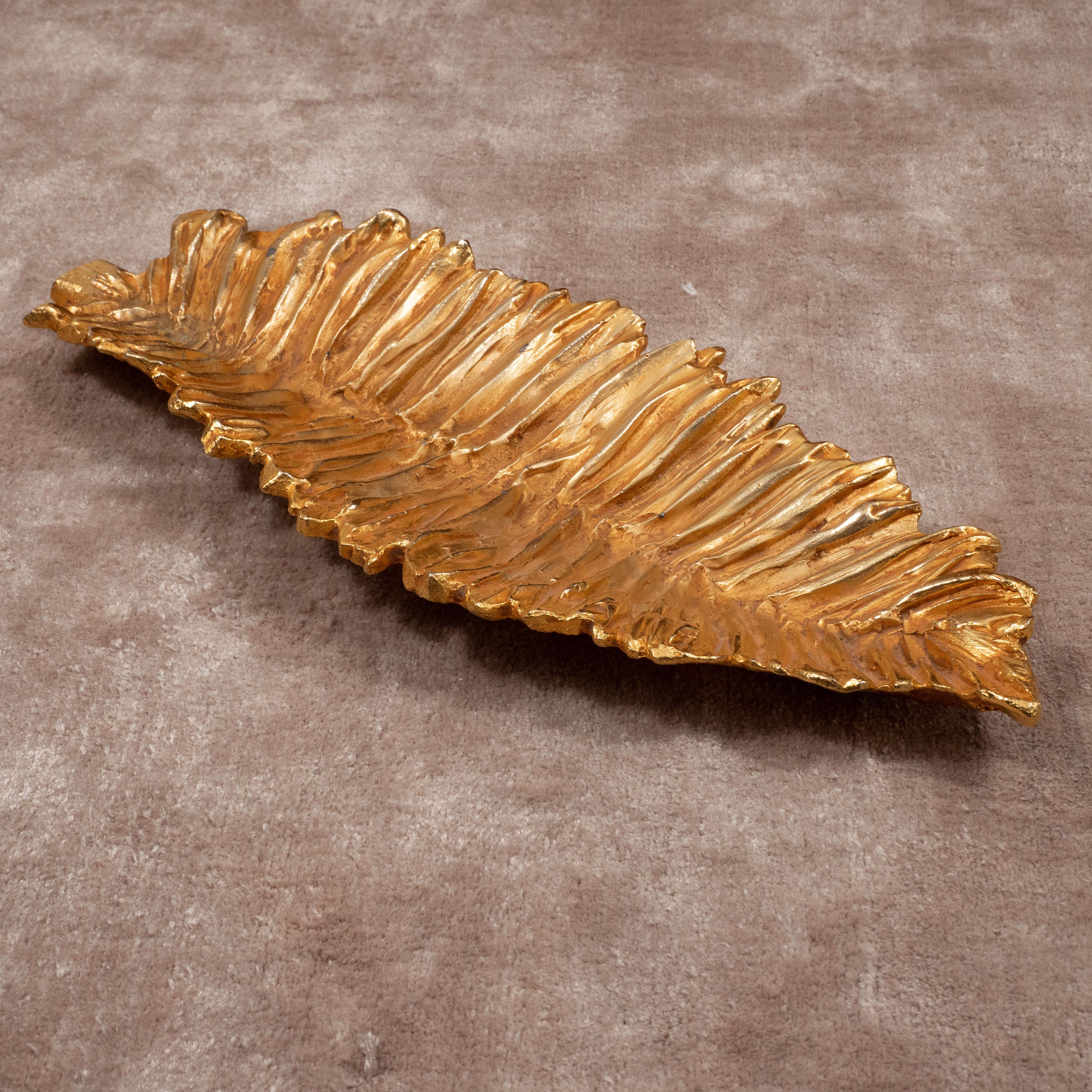 Stephane Galerneau Gilt Leaf-shaped Decorative Dish 1