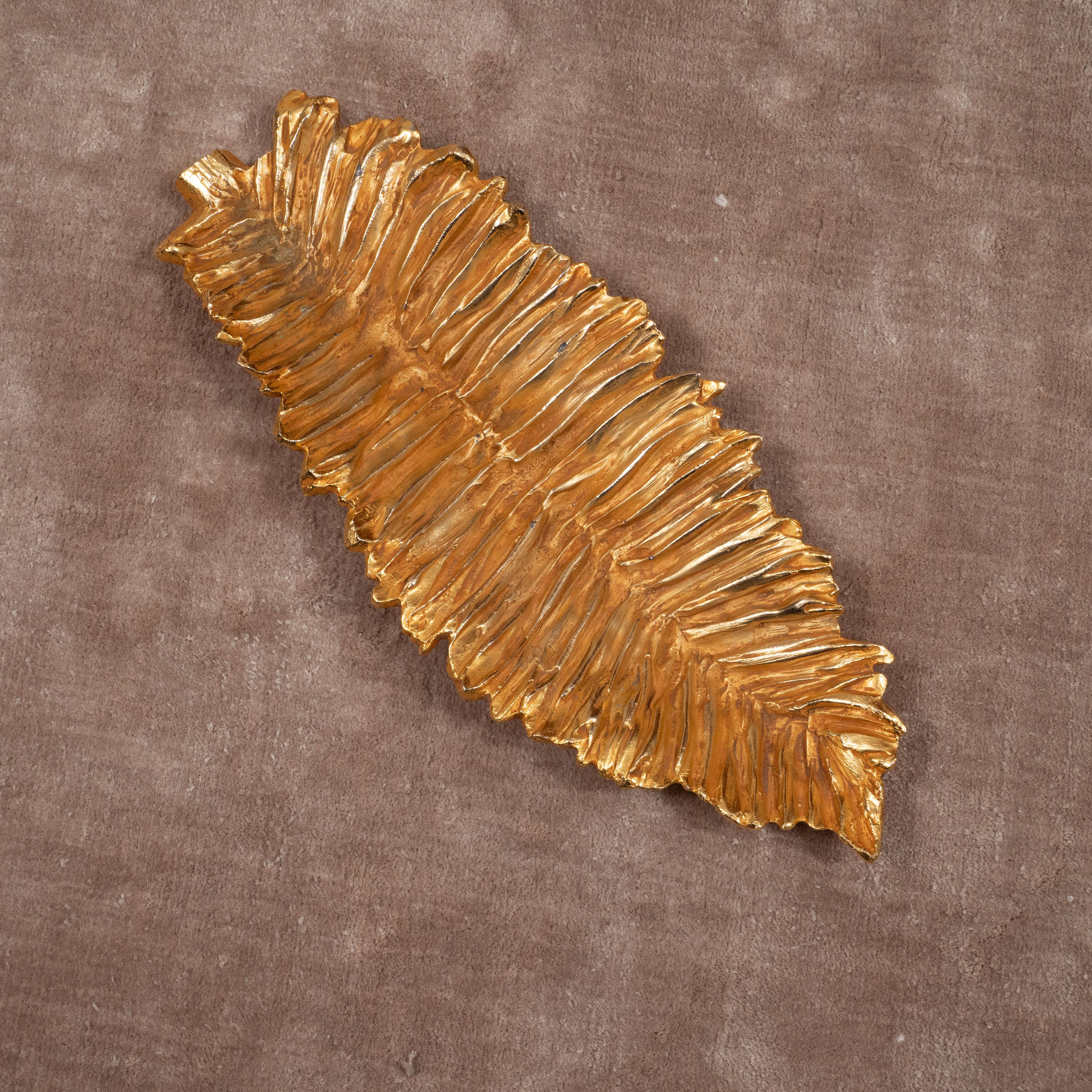 Stephane Galerneau Gilt Leaf-shaped Decorative Dish 2