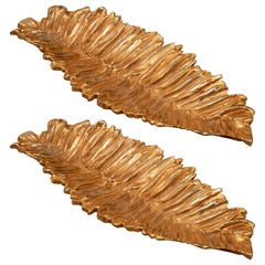 Stephane Galerneau Gilt Leaf-shaped Decorative Dish