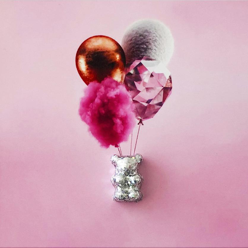 Pink Balloons - Mixed Media Art by Stephane Gautier