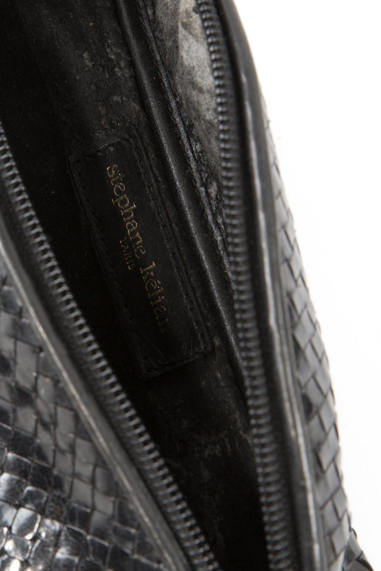 Stephane Kelian Black Leather Woven Belt Bag  For Sale 1