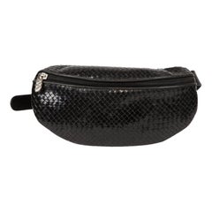 Stephane Kelian Sac à ceinture en cuir tressé noir