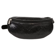 Vintage Stephane Kelian Black Leather Woven Belt Bag 