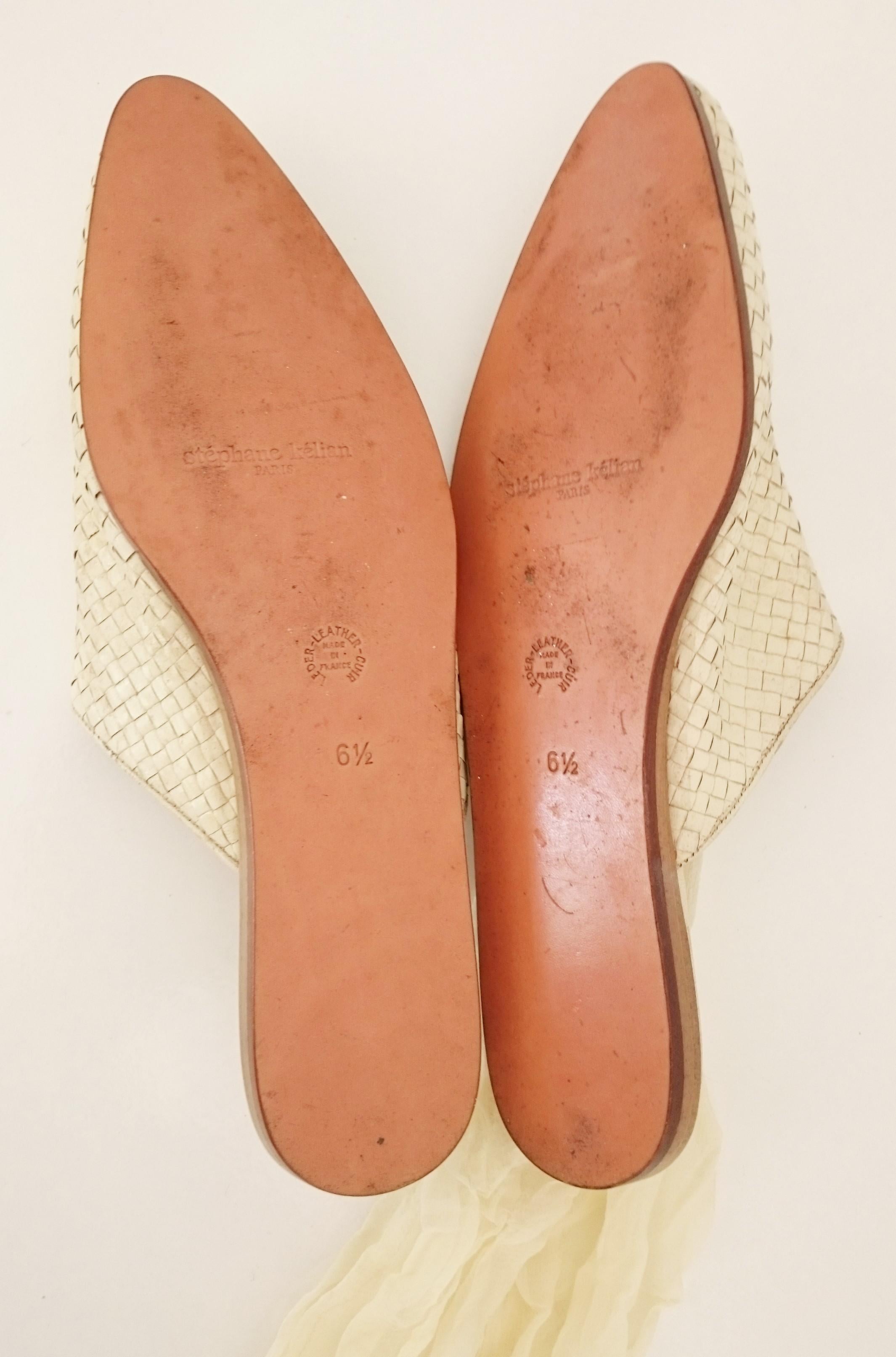 Stephane Kélian Leather Slippers with Laces For Sale 3