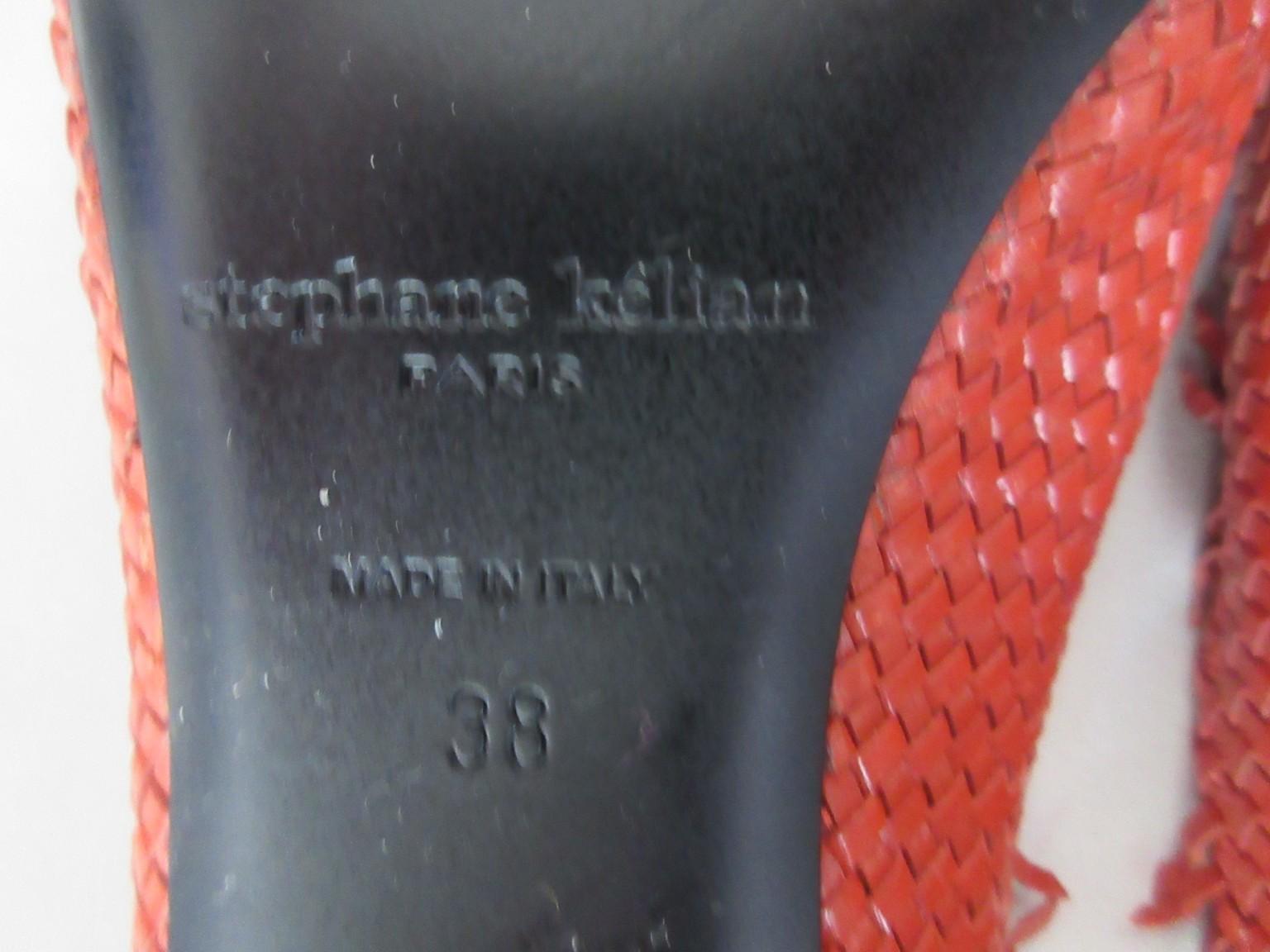 Women's Stephane Kelian Paris Orange Leather Mules New For Sale