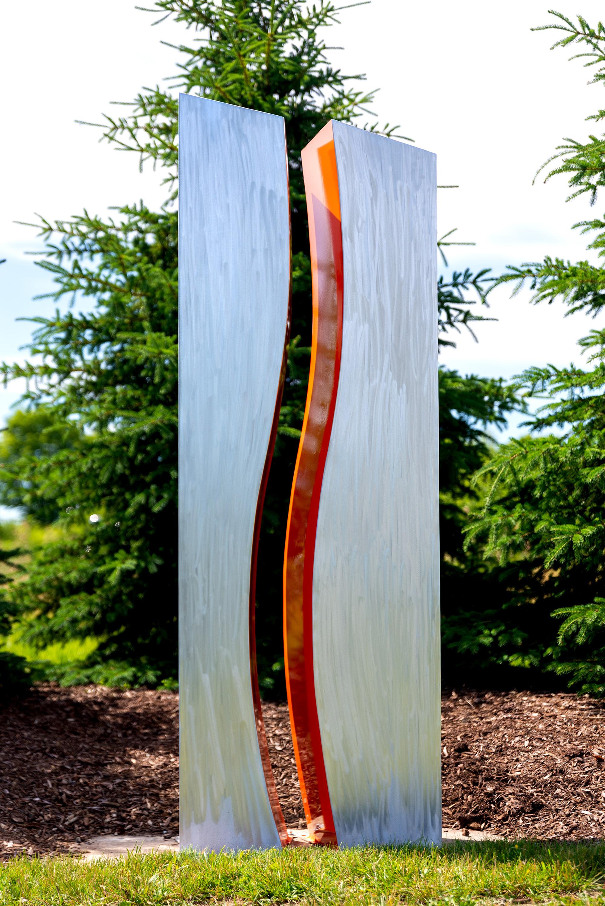 « Entre nous » - Sculpture d'extérieur abstraite en métal contemporain