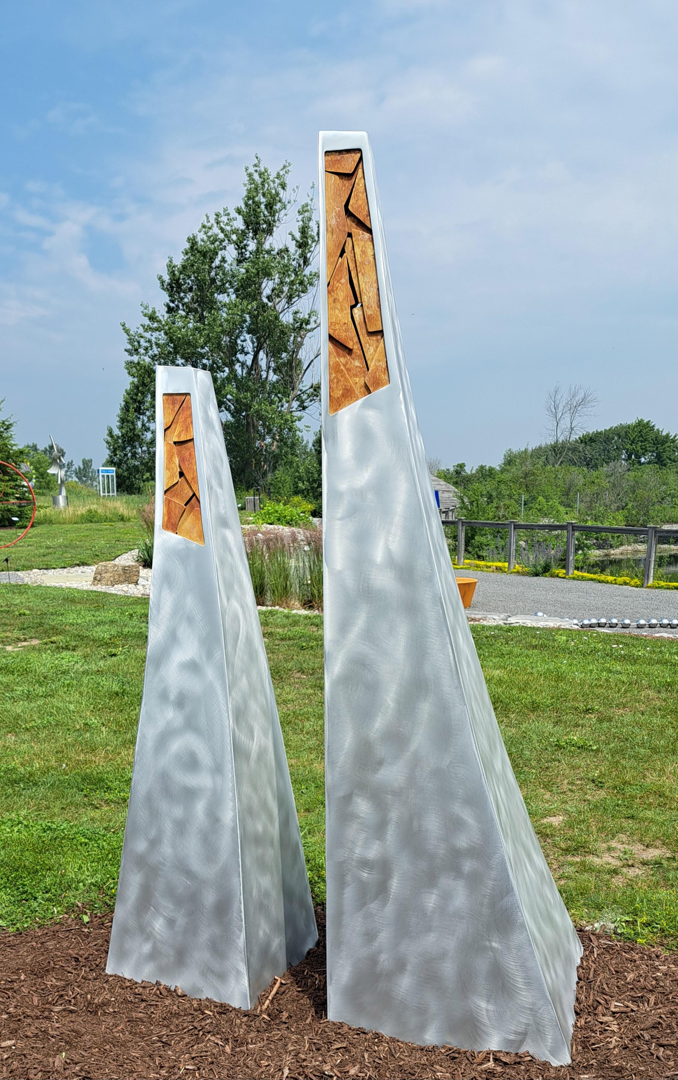 Generation - tall, modern, abstract, contemporary, aluminum outdoor sculpture For Sale 2