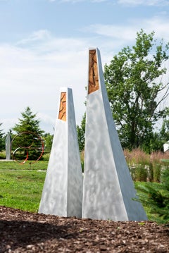 Generation - tall, modern, abstract, contemporary, aluminum outdoor sculpture
