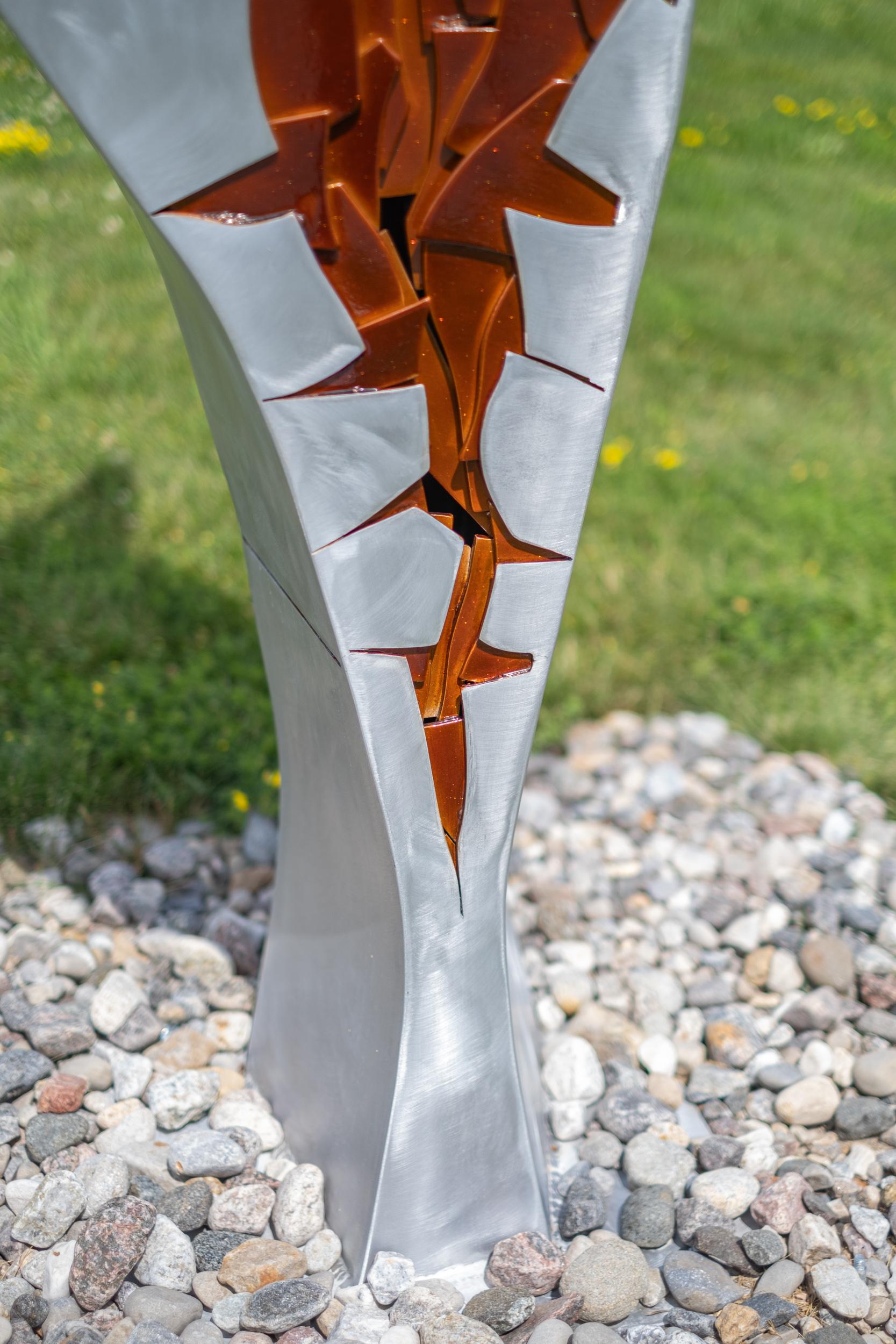 Slender - scultura alta, moderna, astratta, contemporanea, in alluminio per esterni in vendita 4