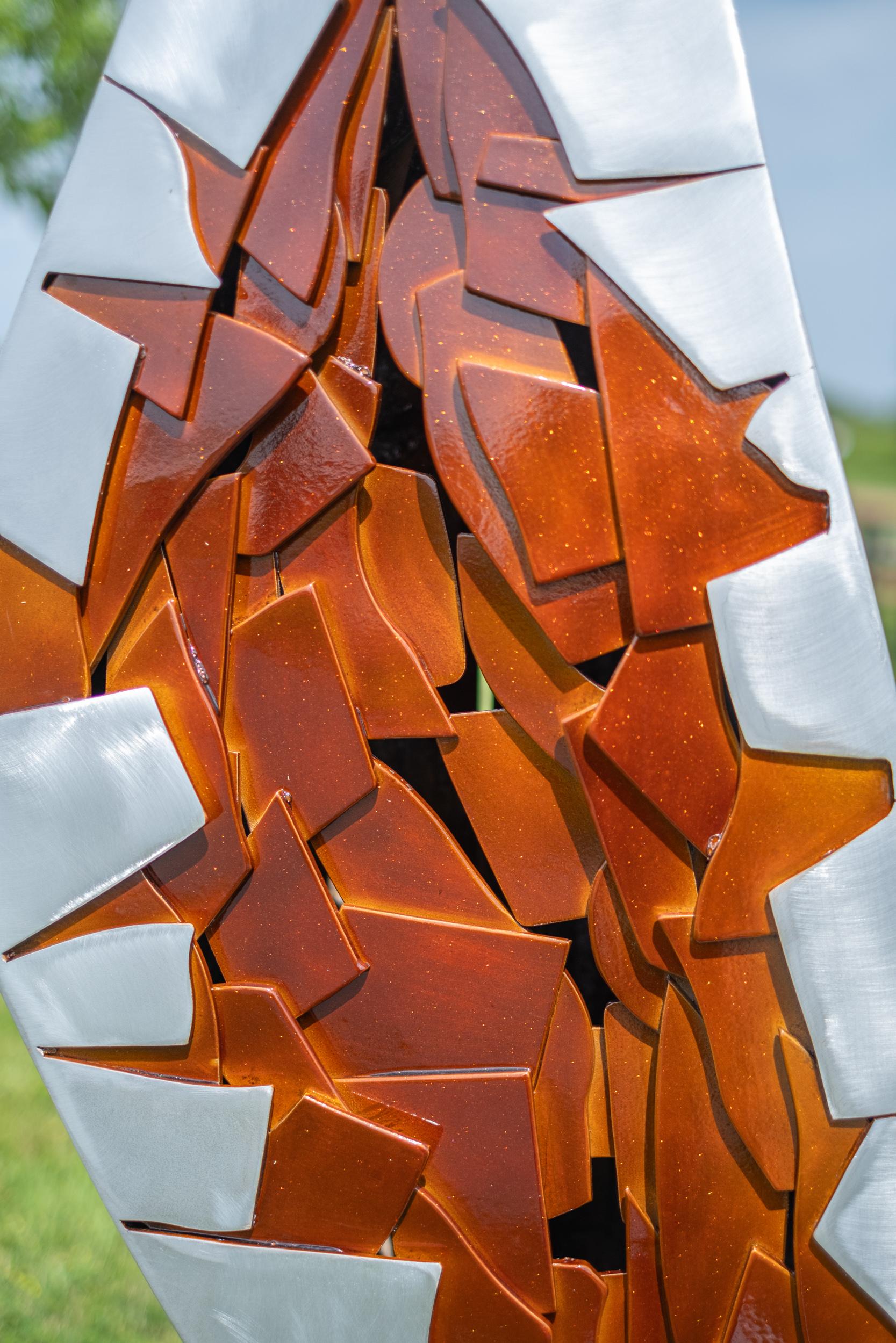 Slender - scultura alta, moderna, astratta, contemporanea, in alluminio per esterni in vendita 3