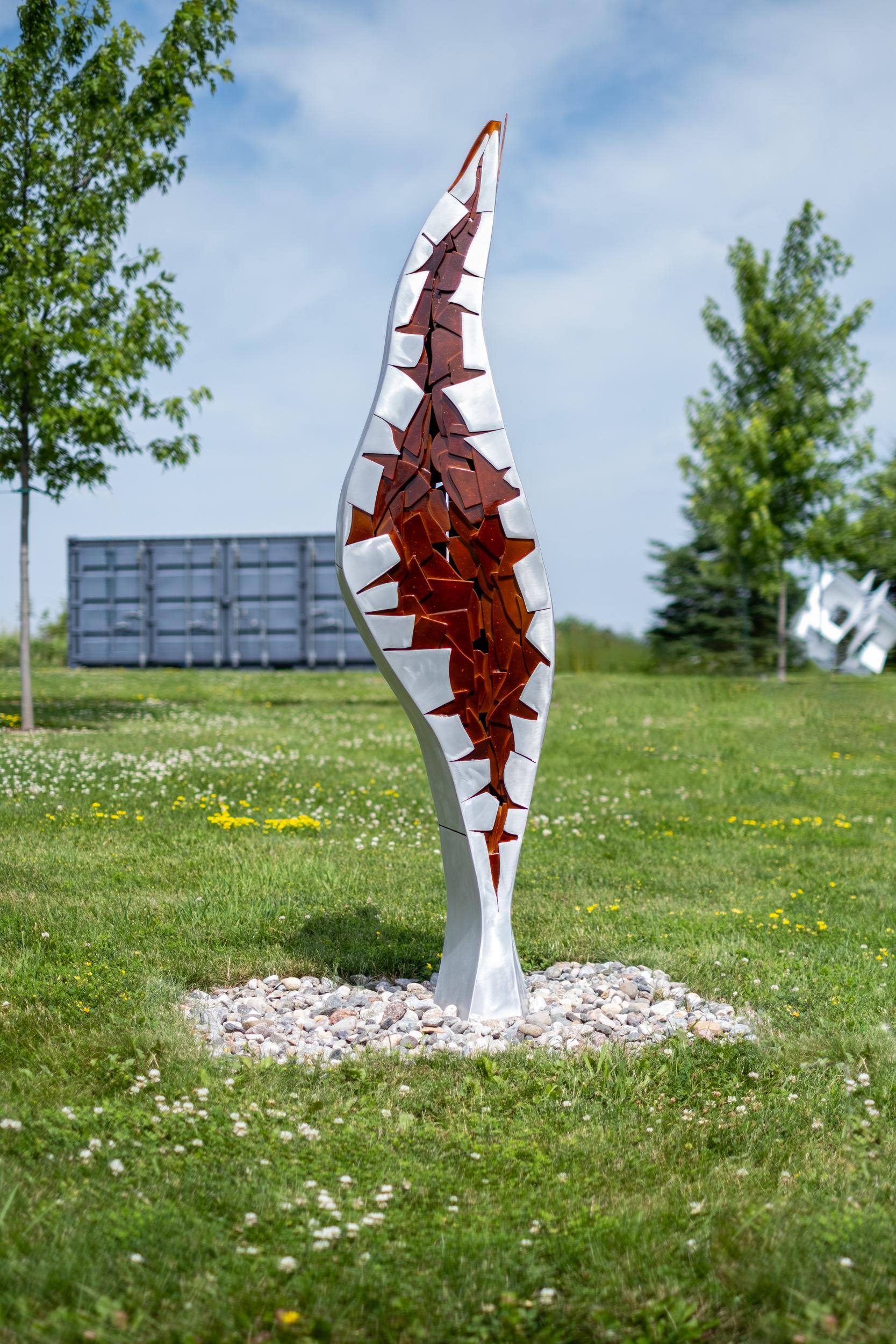 Slender - tall, modern, abstract, contemporary, aluminum outdoor sculpture