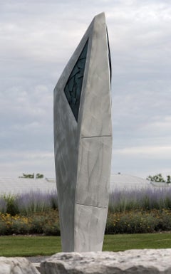 Triangle - tall, modern, abstract, contemporary, aluminum outdoor sculpture